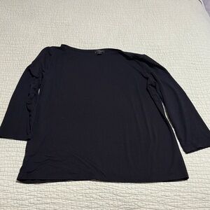 Ann Taylor Factory Classic Black 3/4 Long Sleeve Tee